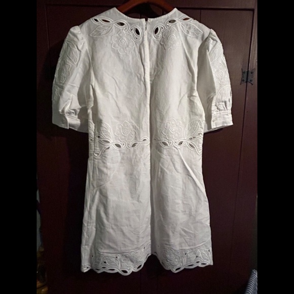 NWOT Derek Lam 10 Crosby Everett Eyelet Cotton Linen Mini Dress White Size 6 - Picture 11 of 15